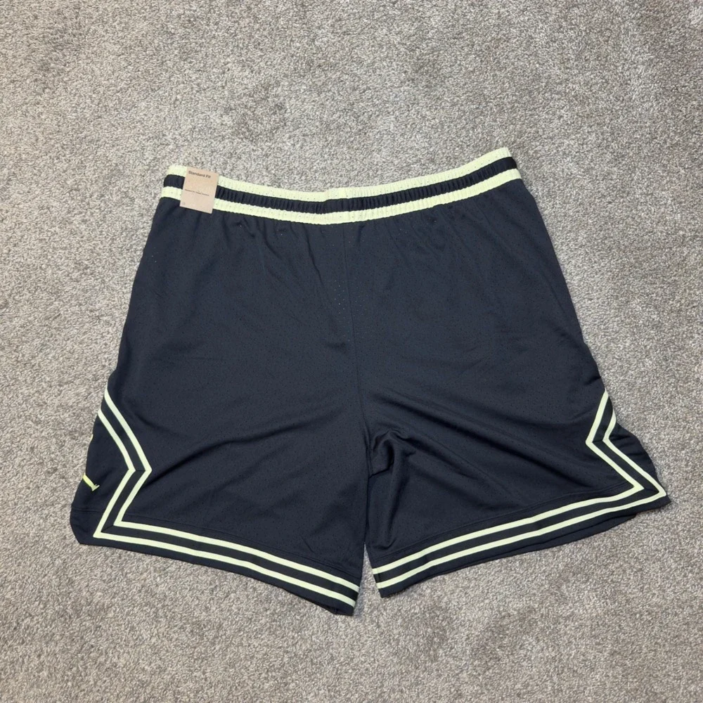 NWT Jordan Mens Dri-FIT Diamond Basketball Shorts Black Lime Glow IF5832-010 3XL